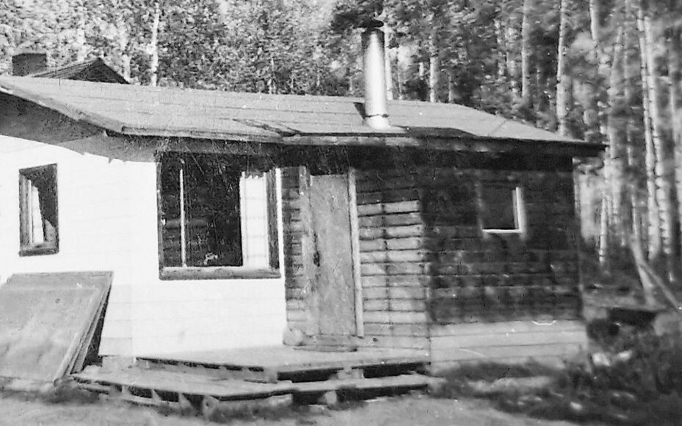 Durch dieses Fenster steckte der Muni seinen Kopf, nachdem er auf die Terrasse gestiegen war.