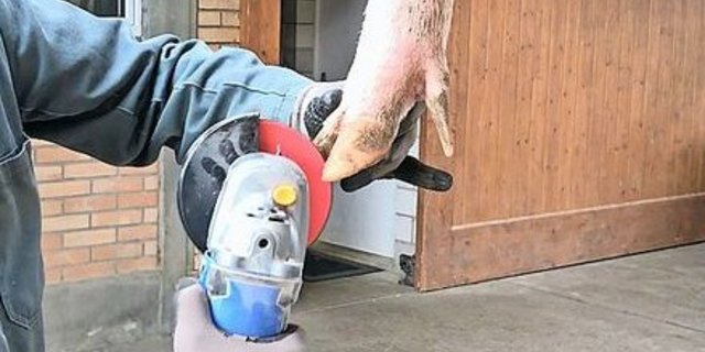 Idealerweise wird ein Winkelschleifer mit feinkörniger Scheibe eingesetzt.