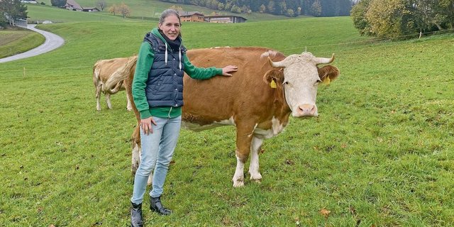 Zum Hof gehören derzeit neun Milchkühe, die meisten davon Simmentaler. «Wir sind keine besonders züchteraffine Familie», sagt Dora Fuhrer. Die Biomilch geht in die Käserei Noflen.