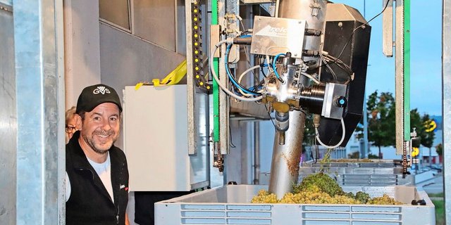 Philippe Brühlmann überwacht den neuen Roboter. Dieser misst von jeder Charge die Oechlsegrade. Nach anfänglichen Kinderkrankheiten funktioniert der Roboter nun einwandfrei. 