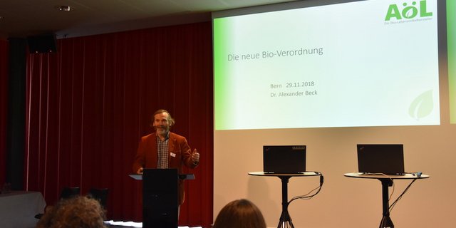 Alexander Beck vom AöL stellte die neue Bio-Verordnung der EU vor. (Alle Bilder sdm)