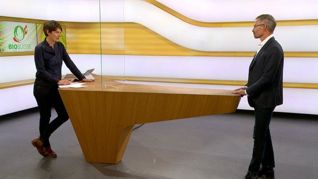 Da die Sendung lange vor der Abstimmung am 13. Juni ausgestrahlt wurde, ist es für die Ombudsstelle kein Problem, dass ausser Bio-Suisse-Präsident Urs Brändli nur bäuerliche Befürworter der TWI zu Wort kamen. (Bild Screenshot SRF) 