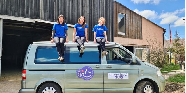 Die Tour durch die Schweiz soll Werbung machen für Produkte, die dank einem besseren Produzentenpreis eine kostendeckende Produktion ermöglichen. (Bild Faireswiss)