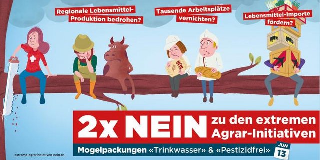 Die Blachen des national Komitees sollen die breite Betroffenheit aufzeigen. (Bild SBV)