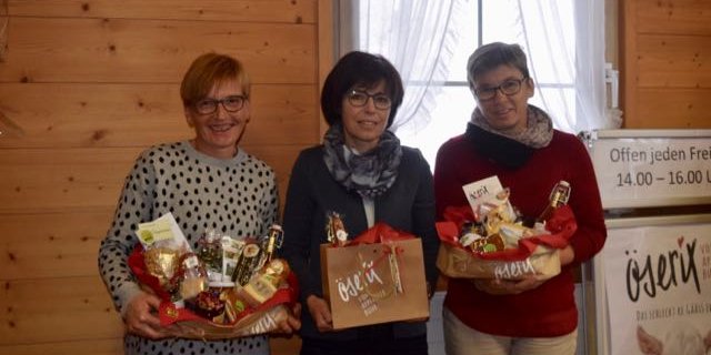 Theres Durrer, Sandra Manser und Rösi Räss (v. l.) sind die Erfinderinnen von Öserix. Das Bild stammt aus dem Jahr 2017. (Bilder Stefanie Giger)