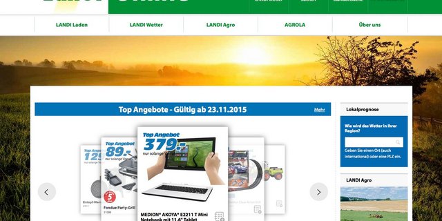 So präsentiert sich die neugestaltete Landi-Webseite. (Bild Screenshot)
