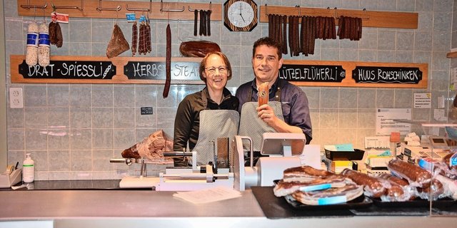 Monika und Adrian Gygax führen in Lützelflüh eine Dorfmetzgerei.