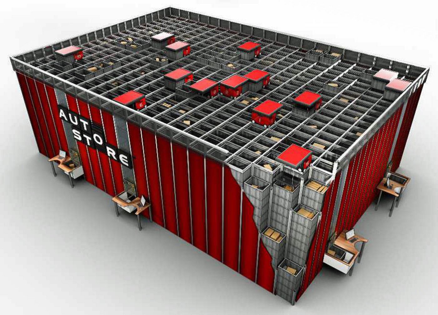 Eine Visualisierung des robotergetriebenen Lagersystems. (Bild zVg)