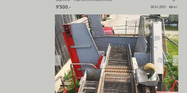 Skrupellose «Kunden»: Dieser Vollernter sorgte auf der Plattform Tutti für einen leider erfolgreichen Betrugsversuch. (Bild Screenshot)