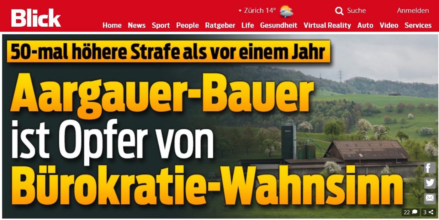 Grosse Buchstaben für grosse Sanktion: Der "Blick" kritisiert den Bund für sein Sanktionsregime. (Screenshot)