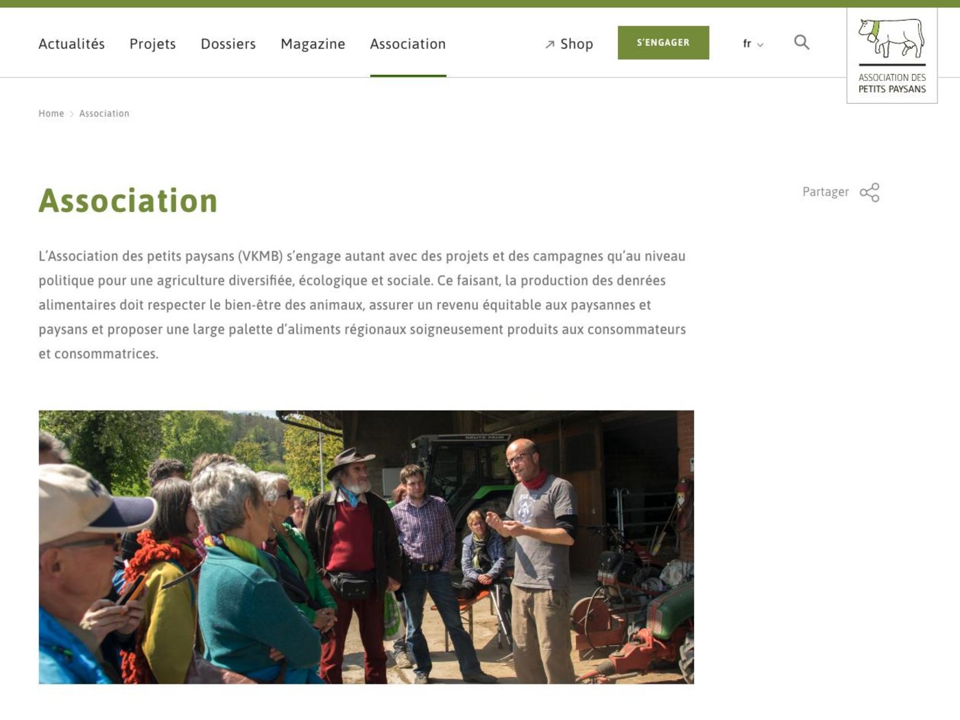 Seit der Überarbeitung ist die Seite auch auf Französisch verfügbar. (Screenshot www.petitspaysans.ch)