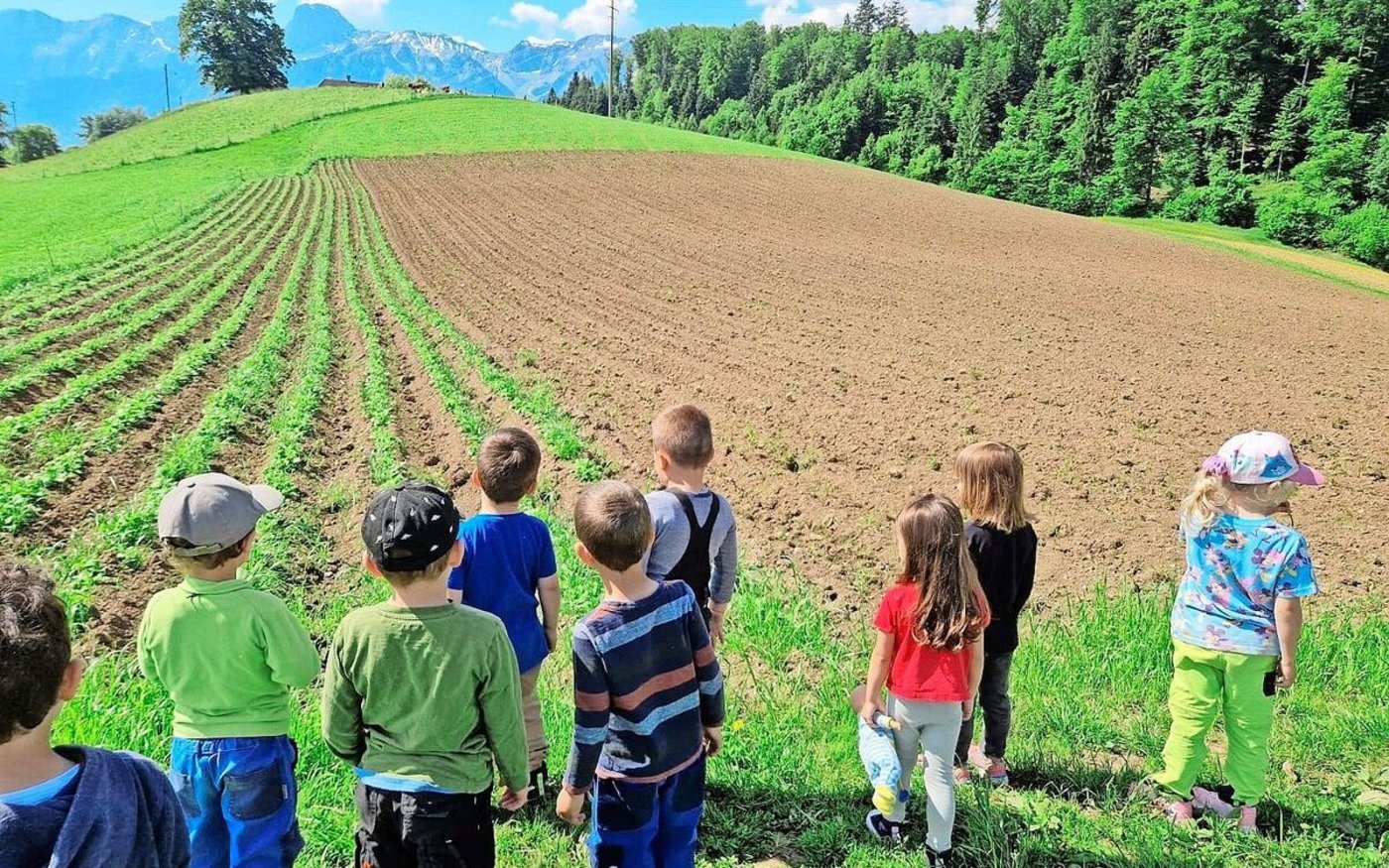 Ein Herzensprojekt: An zwei Vormittagen kommen die Kinder der eigenen Bauernhofspielgruppe auf den Hof. 