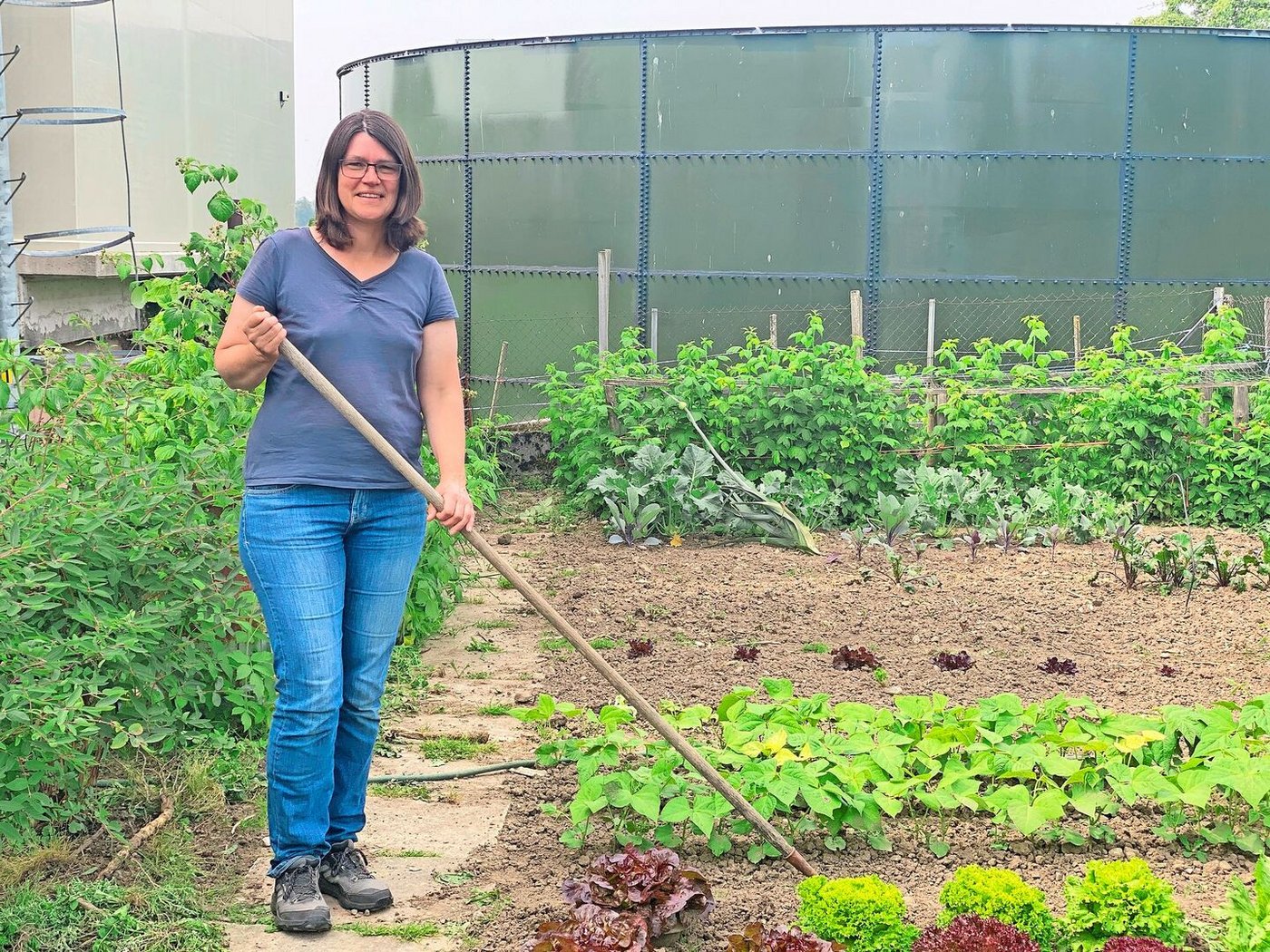 Den Salat und das Gemüse für die Familie baut Sandra Meyer-Huwyler zu einem Grossteil im eigenen Garten an. 