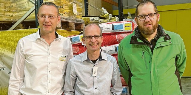 UFA-Samen-Geschäftsführer Jürg Jost mit Jürg Hiltbrunner von Agroscope und dem Westschweizer Verkaufsleiter Lukas Aebi. 