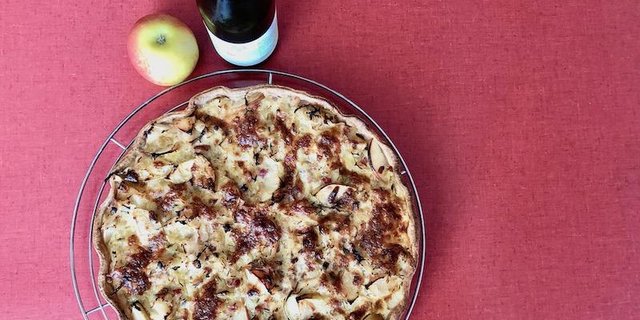 Sauerkrautquiche mit Apfel und Verjus. (Bilder und Video et)