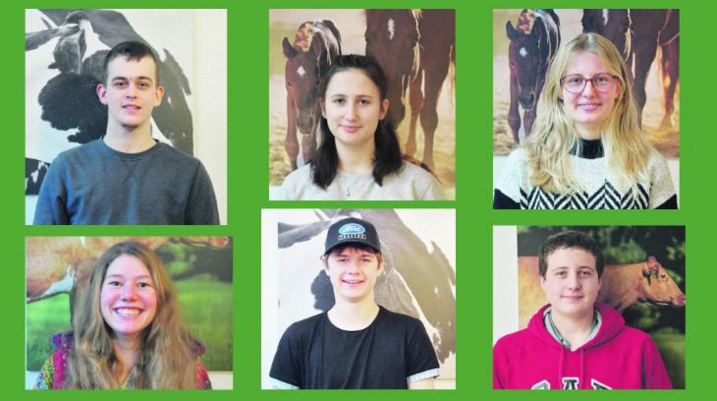 Tim Zeuggin, Leonie Birri, Elena Kamber, Corinne Zehnder, Andri Plattner und Colin Ruckstuhl mussten auf die traditionelle Gelegenheit verzichten, ihre Arbeiten vor Publikum vorzustellen. (Bilder Ebenrain)