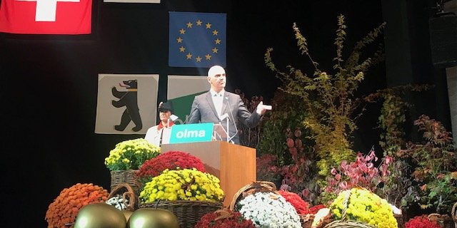 Bundesrat Alain Berset, der vom Messedirektor als "oberster Viehdoktor" vorgestellt wurde, sorgte mit einer launigen Rede für viel Applaus. (Bilder akr)
