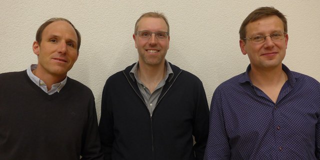 Die neuen Vorstandsmitglieder Michael Schneider (Mattstetten BE), Roland Grütter (Seeberg BE) und Sébastien Pasche (Thierrens VD) 