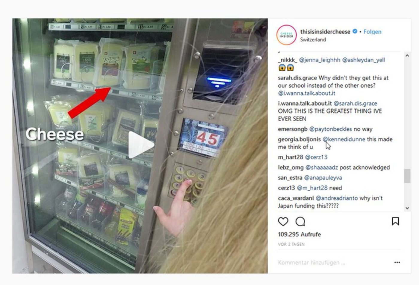 (Bild Screenshot Instagram/@thisisinsidercheese)