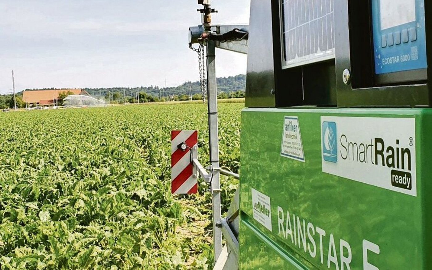 Moderne GPS-Regner können auch eine Dreiecksfläche gleichmässig beregnen, wenn die Feldgrenzen bekannt sind. 