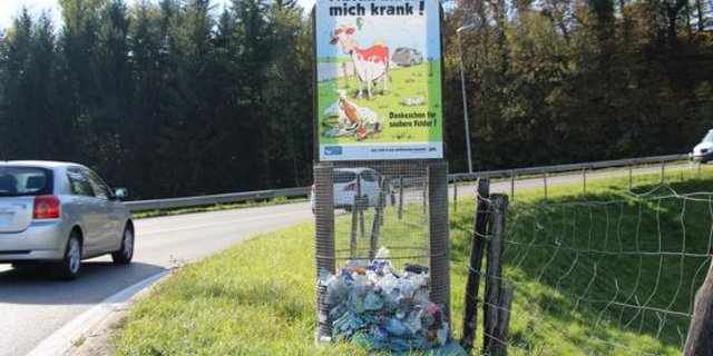 Der SBV hat Kommunikations-Material, das auf die Probematik Litering hinweist. (Bild SBV)