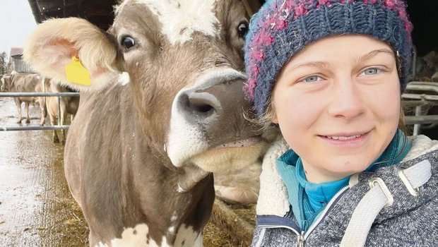 Louise Charbonnier absolviert ihr zweites Lehrjahr zur Landwirtin in Opfershofen TG bei Familie Feller.