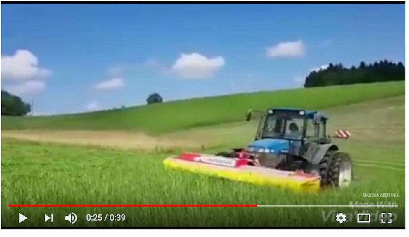 Emd Mähen ist angesagt: Für Deborah Rentsch heisst dies, volle Konzentration. (Screenshot Youtube) 