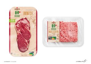 Tierwohl-Bewertung auf Fleischverpackungen bei Lidl Die Tiere, von denen dieses Hackfleisch stammt, wurden gemäss Bewertung des STS gut gehalten. Ausserdem sind die Produzenten des Fleischs kostendeckend abgegolten worden, verspricht das «A»-Rating. (Bild Lidl)