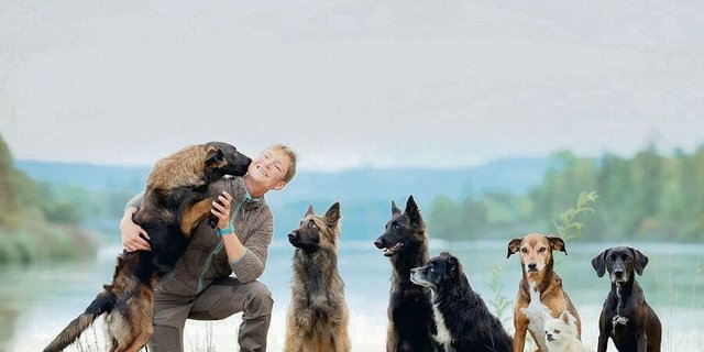 Hundetrainerin Selina Gloor mit einigen ihrer Schützlinge. Auch Hofhunde-Halterinnen und -Halter sind regelmässig in ihren Kursen.