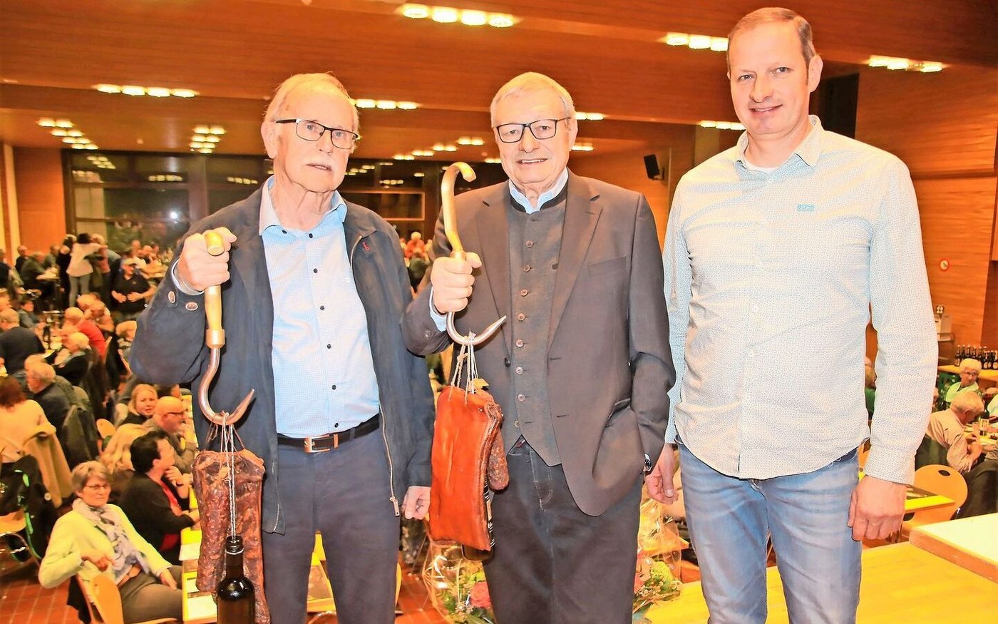 Hanspeter Gygax und Kurt Müller traten zurück. Christian Müller übernimmt  das Zepter der IG Fleisch vom Reiat (v. l.).	