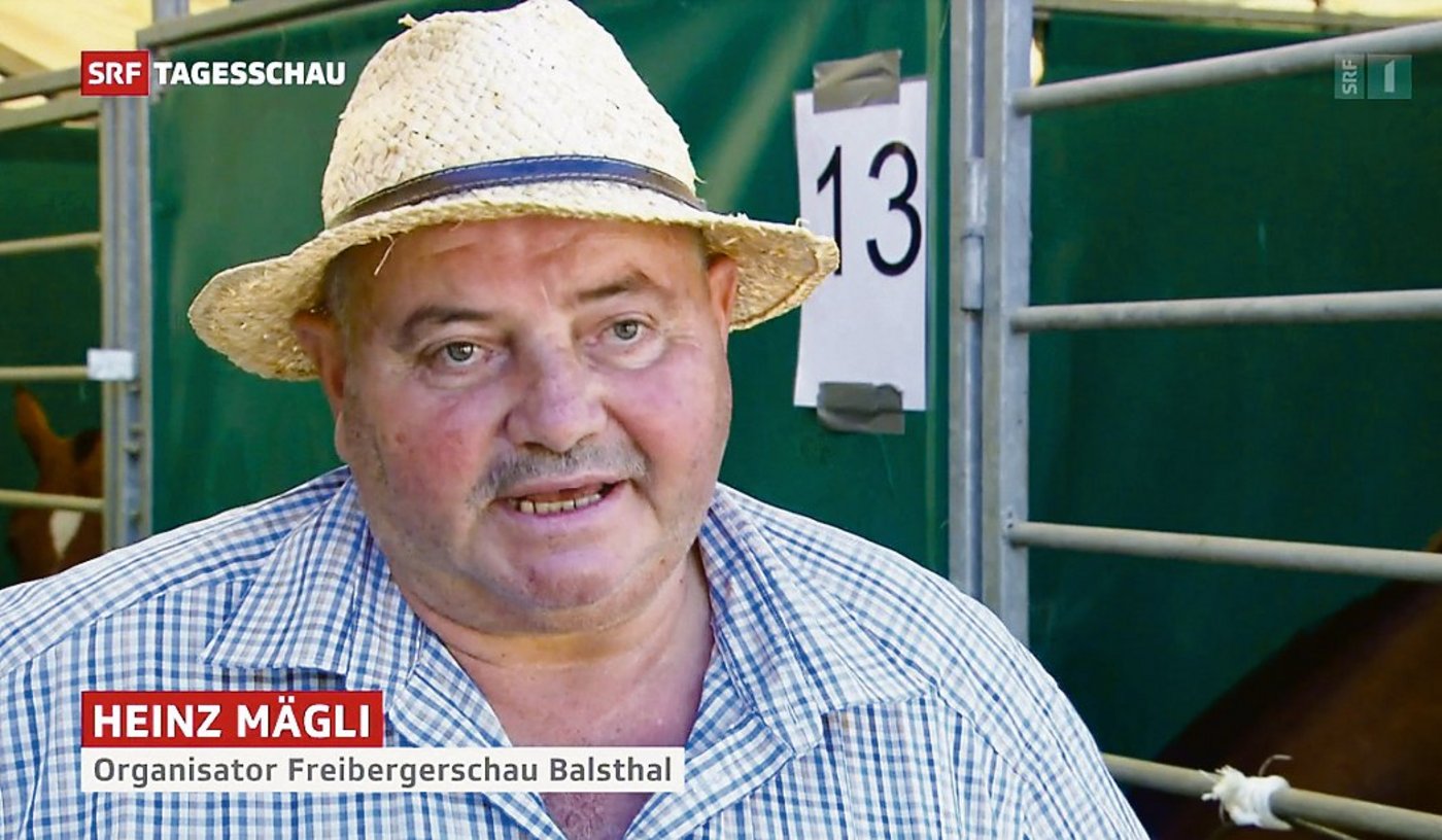 Heinz Mägli hat es in die Hauptausgabe der Tagesschau am vergangenen Samstagabend geschafft. (Bild Screenshot)