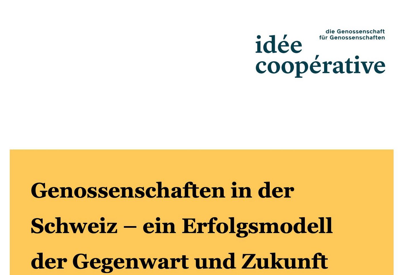 Der Genossenschaftsmonitor hält fest, dass Genossenschaften für die Schweiz wichtig sind. Die 20 grössten sind beispielsweise für 15% des BIP verantwortlich. (Bild Screenshot)