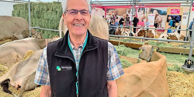 Er war erstmals an der Luga als Agrarscout tätig und beantwortete Fragen von Besuchenden zur Landwirtschaft: Richard Schmid aus Windisch AG. 