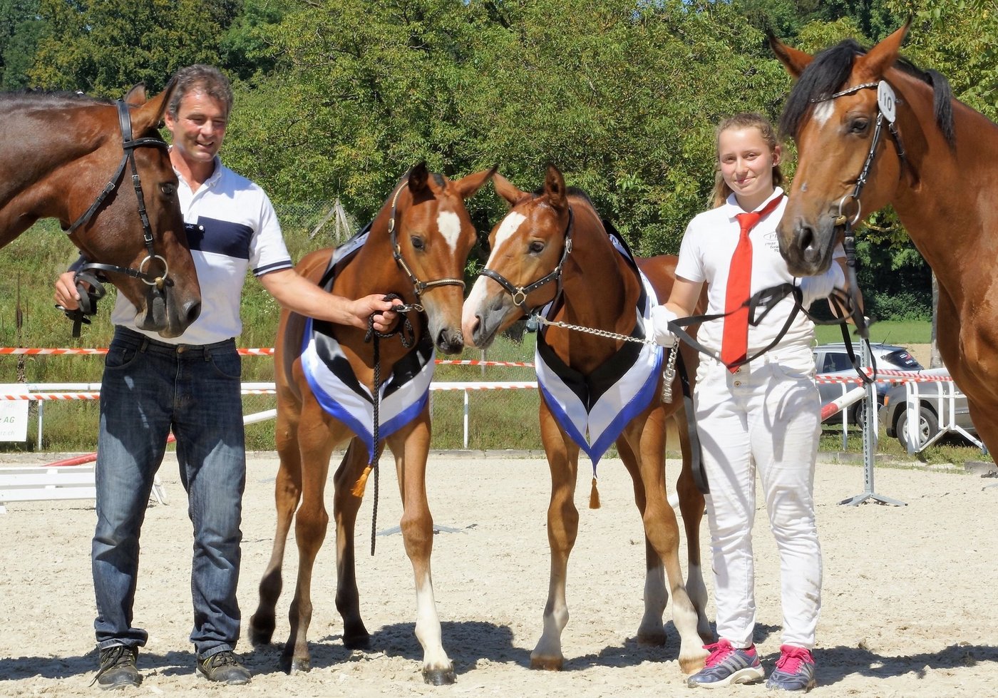 Gesamtchampion Nemo vom Rugen von Familie Holzherr (links) und Gangchampion Hieronymus von Werner Pfister. (Bild Ruth Aerni)