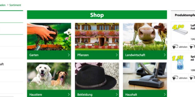 Ein Blick auf den neuen Online-Shop der Landi. (Bild Screenshot landi.ch)