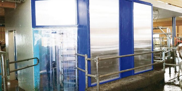 Eliane Geissbühlers Chef, Gallus Schafer, hatte die Idee für den Kälteschutz aus Plexiglas und einem Holzrahmen.