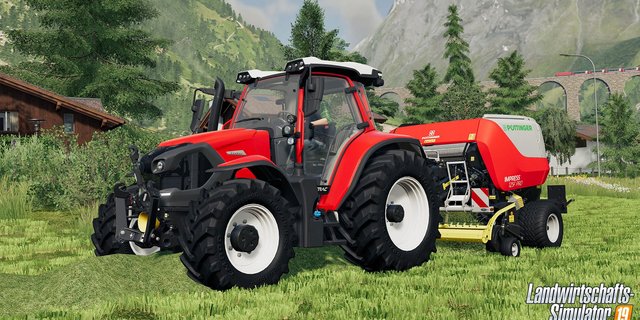 Die Entwickler von den Giants Studios erweitern ihren beliebten Landwirtschafts-Simulator. Das neue Add-on «Alpine Landwirtschaft» bringt zahlreiche typische Traktoren und Maschinen mit sich. (Bild Giants Software)