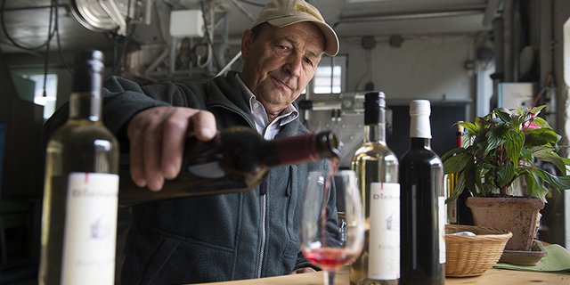 Die Winzer freuen sich den neuen Tropfen zu präsentieren. (Bild Offeneweinkeller.ch)