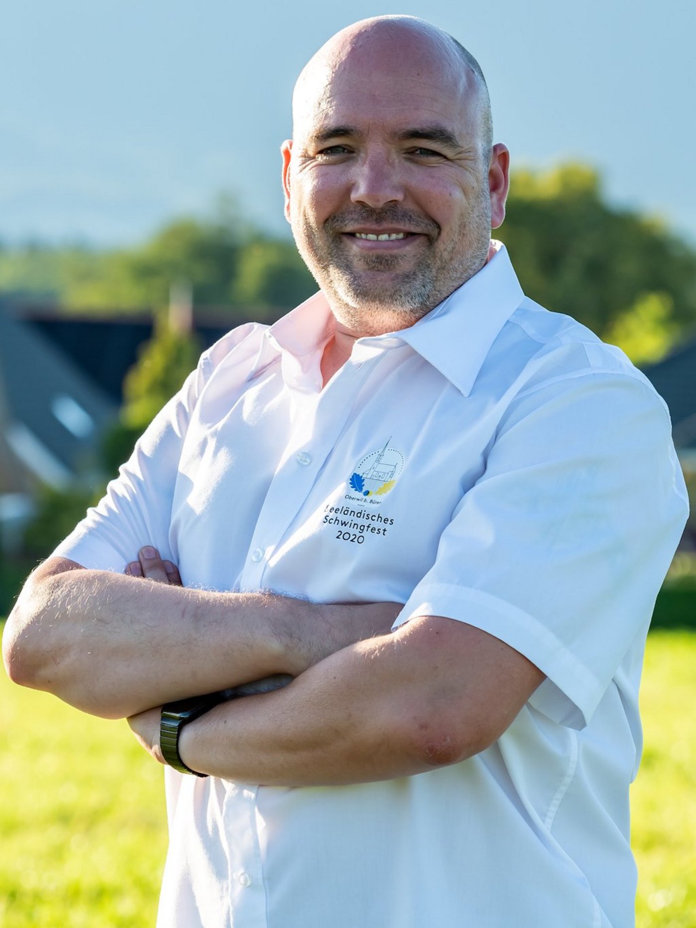 Sascha Rassl, OK-Präsident des Seeländischen Schwingfests in Oberwil bei Büren BE, ist momentan das Lachen vergangen. Denn das Schwingfest wurde für dieses Jahr abgesagt. (Bild zVg)