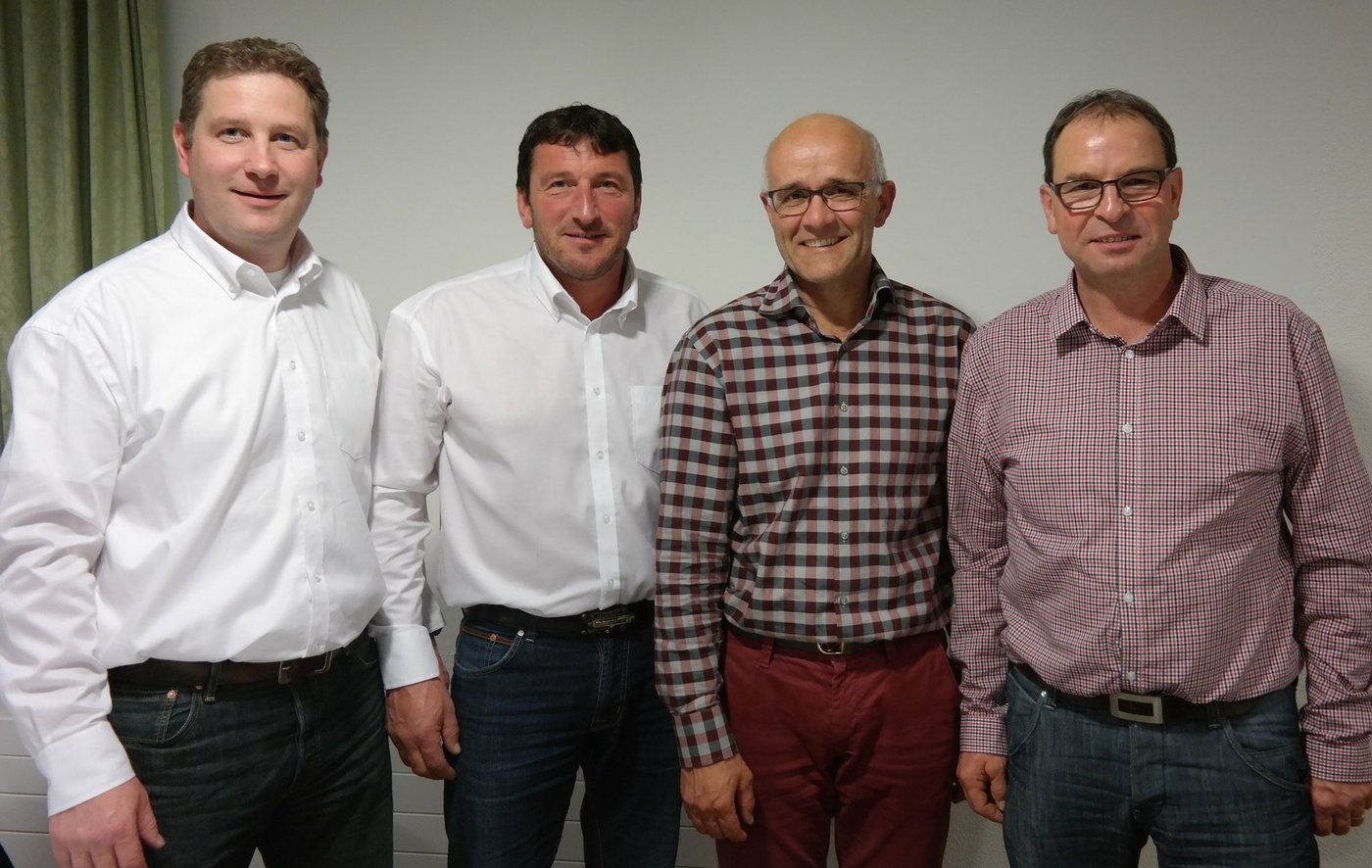 Sie haben über  LANDI Luzern West orientiert und werden sie, falls beschlossen, stark mitprägen, von links, Geschäftsführer Peter Lütolf, Präsident Pius Vonarburg, Urs Holzmann und Franz Kunz von der Landi Rottal Napf AG. (Bild Josef Kottmann)