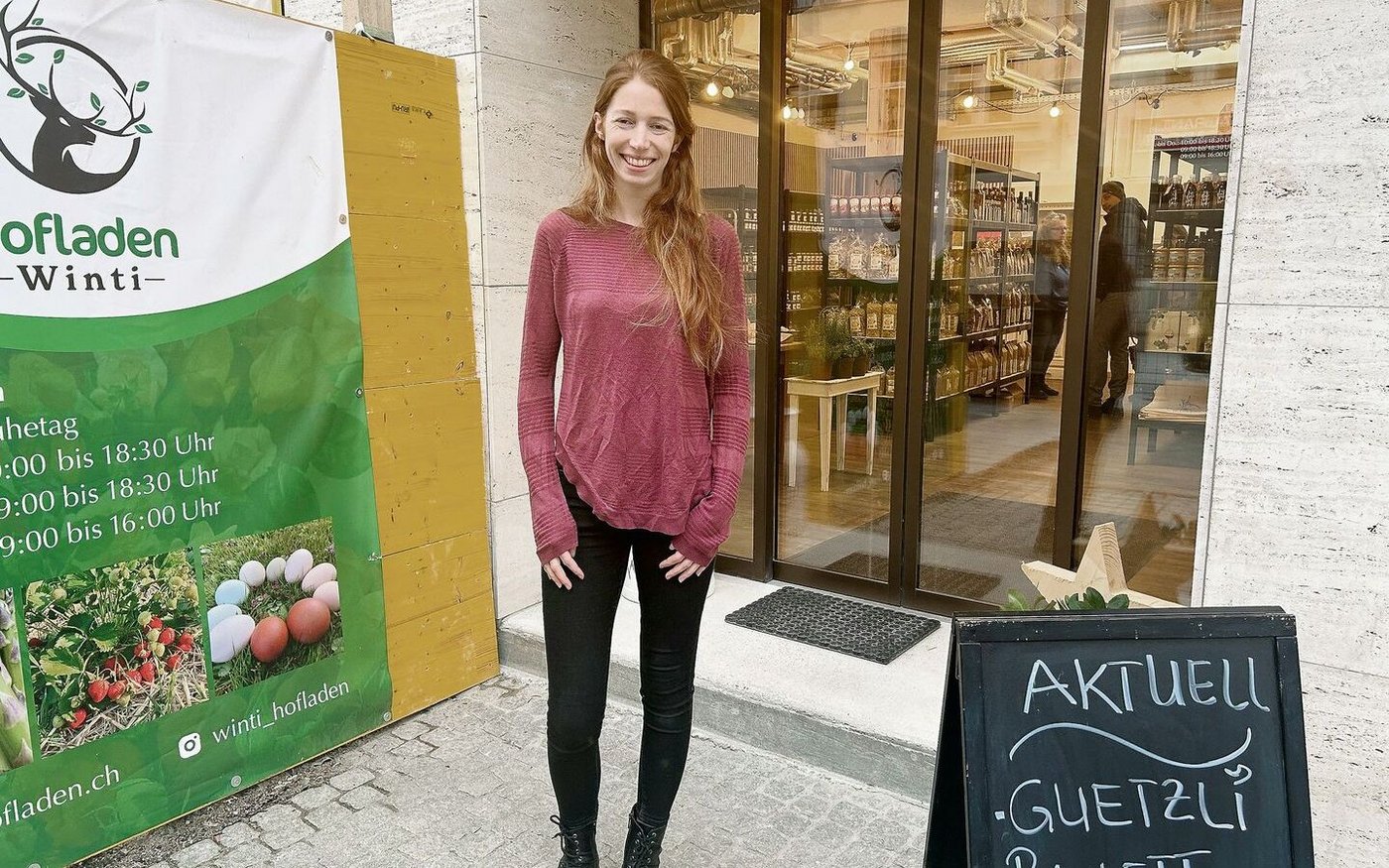 Salome Fürst möchte möglichst alle Produkte vom Hof selbst vermarkten. Dazu nutzt sie vielerlei Wege, auch einen Laden in der Stadt Winterthur, den sie im Dezember eröffnete. 