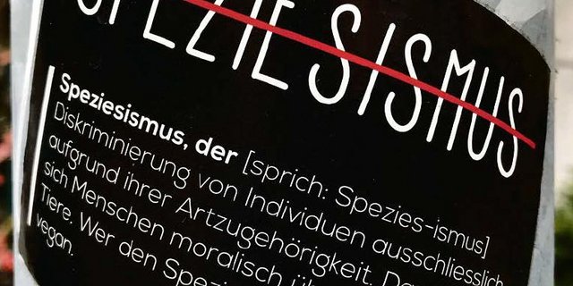Ideologischer Unterbau für eine notorisch essgestörte Gesellschaft: Begriffe wie «Speziesismus», mit denen die Radikaltierschützer von Tier im Fokus für Veganismus werben. (Bild Adrian Krebs)