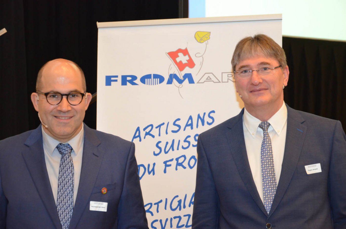 Fromarte-Präsident Hans Aschwanden und Direktor Jacques Gygax (r.). (Jean-Rodolphe Stucki/Agri)
