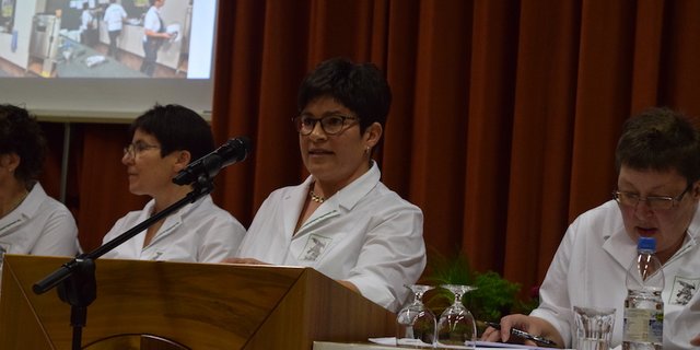 Mechtild Grubenmann (Mitte) führte souverän durch ihre erste Jahresversammlung als Präsidentin. (Bild sgi)