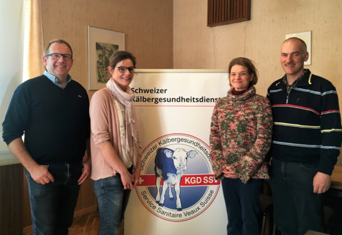 «Die Neuen» Fredi Siegrist und Ruth Sigerist sowie «die Abtretenden» Corinne Bähler und Andreas Widmer. (Bild KGD)