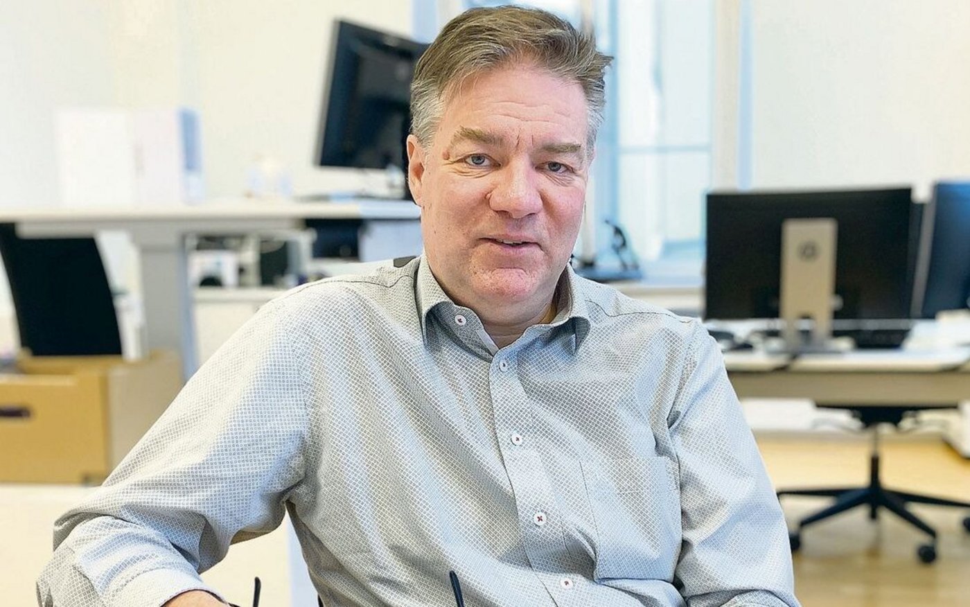 Renato Isella in seinem Büro am Standort Sursee der Luzerner Bildungs- und Beratungszentren Natur und Ernährung. 