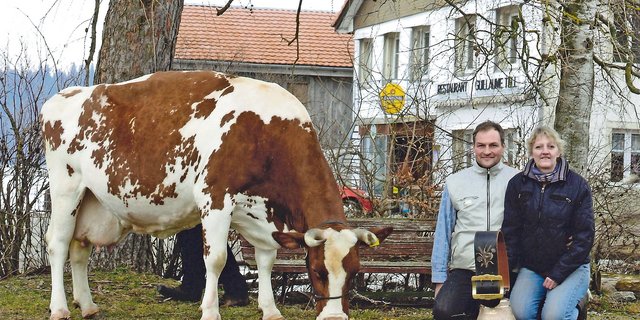 Sandra und Richard Ueltschi aus Les Reussilles verkaufen am 26. Juni fast ihren gesamten Viehbestand. Nur ein paar der ältesten Kühe bleiben auf dem Betrieb. (Bild KeLeKi)