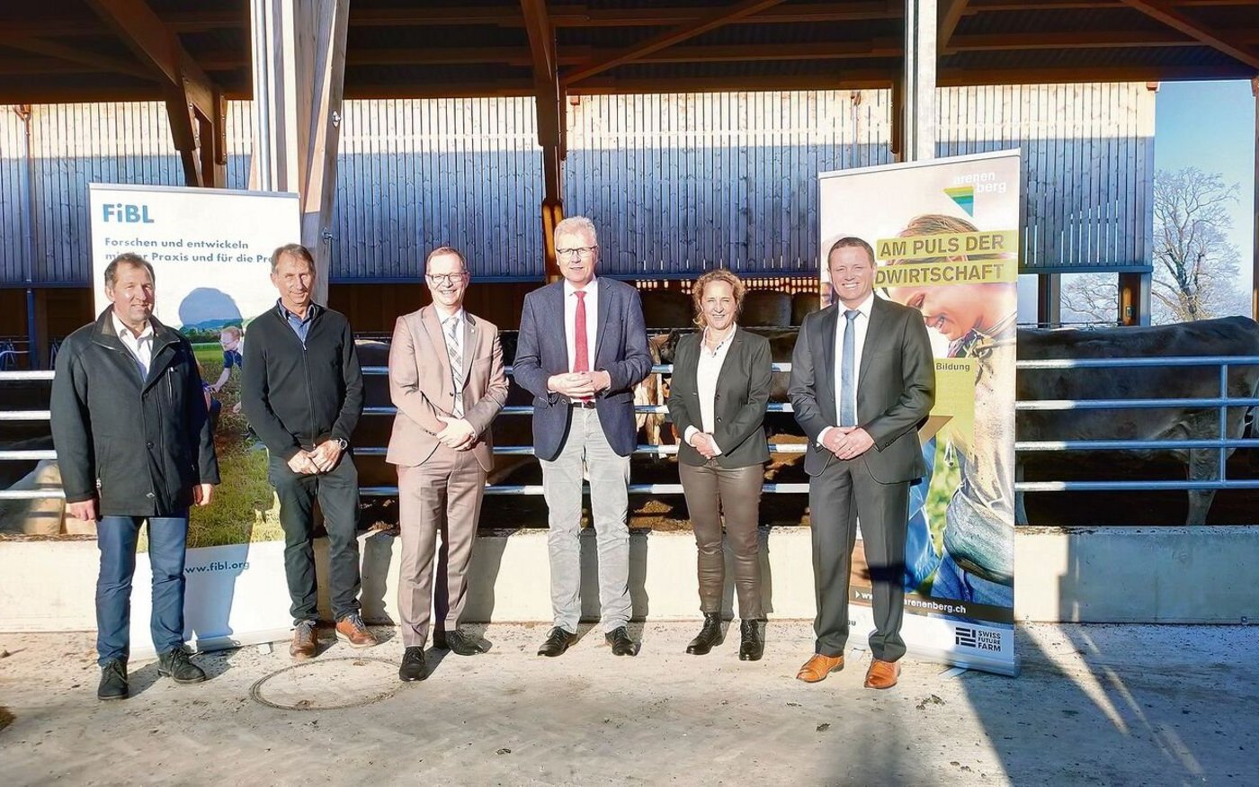 Sie wollen gemeinsam innovative Bioberatung voranbringen (v. l. n. r.): Christian Eggenberger, Hansueli Dierauer, Walter Schönholzer, Knut Schmidtke, Barbara Früh und Ueli Bleiker.
