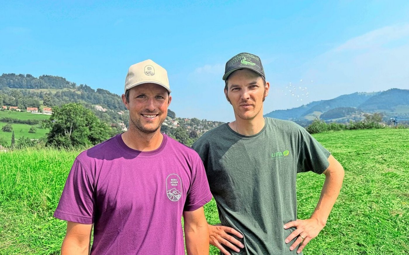 Flurin Keller, landwirtschaftlicher Bezirksverein Hinwil (links), und Beat Fuhrer, Landi Bachtel (rechts), organisierten den Anlass.