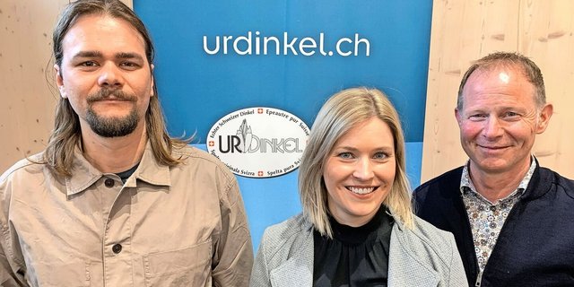 Das neue Vorstandsmitglied Christoph Häusermann, Präsidentin Simona Gisler und Geschäftsführer Thomas Kurth von der IG Dinkel (v.l.). 